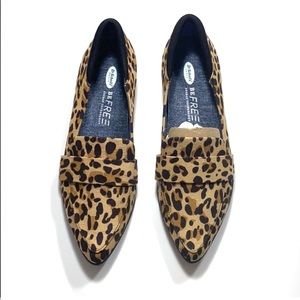 Dr. Scholl's Leopard Print Pointed Toe Flats - Tan and Black